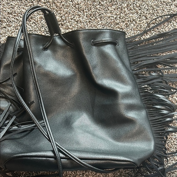 Victoria's Secret Black Fringe Tote Bag - Picture 3 of 4